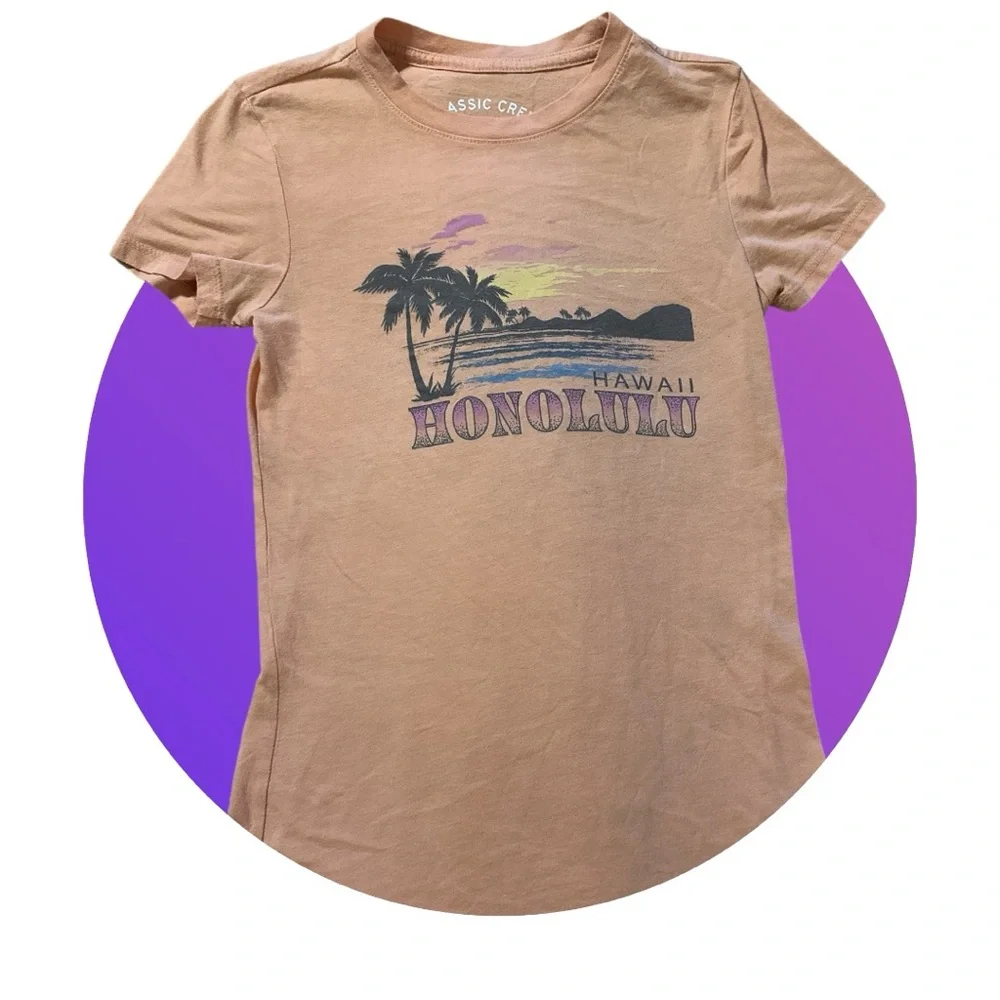 Aeropostale Short Sleeve Junior Tees - Yellow, Navy, Gray, Peach - Picture 2 of 5